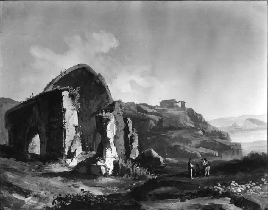 Paesaggio con rovine